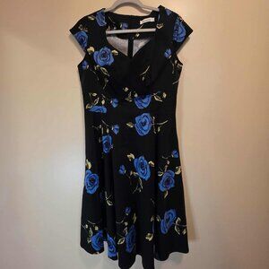 Bbonline Black Floral Dress L